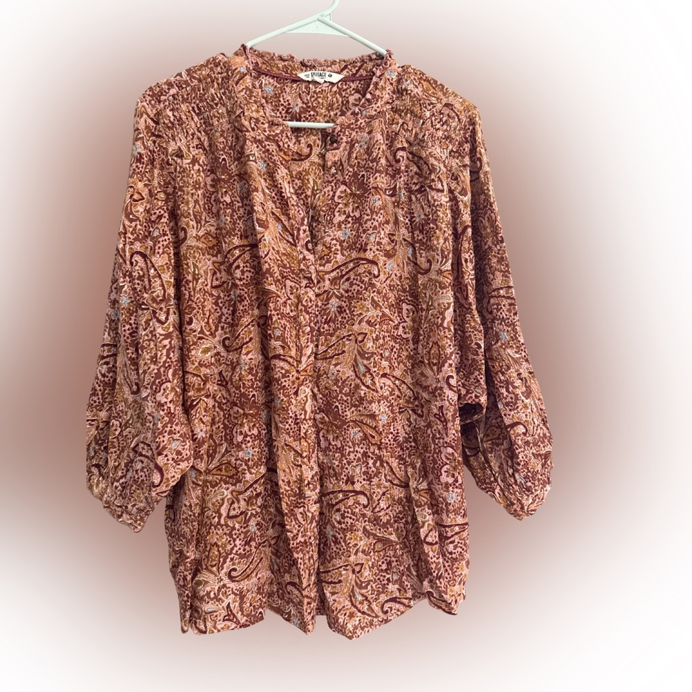 Fat Face Evelyn Wild Paisley Blouse Pink XL - Picture 3 of 8